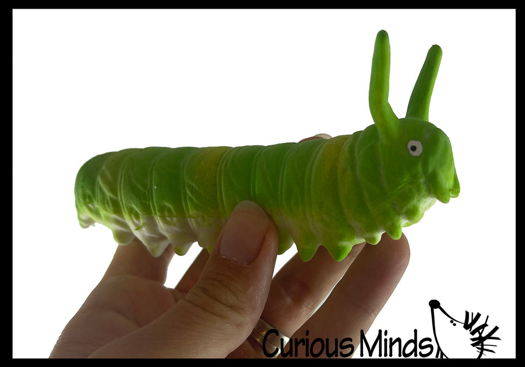 Sand Filled Grub Squishy - Moldable Sensory, Stress, Squeeze Fidget Toy ADHD Special Needs Soothing Bug