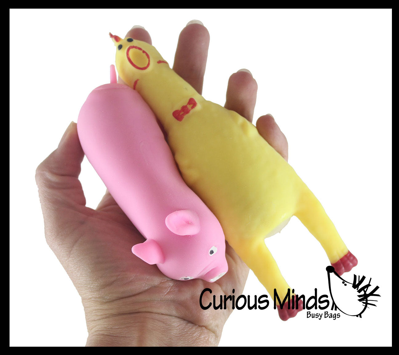 2 Sand Animals - Pig and Chicken - Sand Filled Squishy - Rubber Chicken Moldable Sensory, Stress, Squeeze Fidget Toy ADHD Special Needs Soothing 2 Sand Animals - Pig and Chicken - Sand Filled Squishy - Rubber Chicken Moldable Sensory, Stress, Squeeze Fidget Toy ADHD Special Needs Soothing