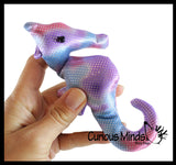6 Ocean Animal Set -  Sand Filled Animal Toy - Seahorse, Crab, Turtle, Stingray, Dolphin, Frog - Heavy Weighted Sandbag Animal Plush Bean Bag Toss - Shimmering Glitter