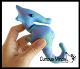 Seahorse Sand Filled Animal Toy - Heavy Weighted Sandbag Animal Plush Bean Bag Toss - Shimmering Glitter