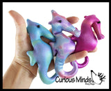 Seahorse Sand Filled Animal Toy - Heavy Weighted Sandbag Animal Plush Bean Bag Toss - Shimmering Glitter