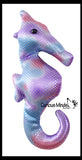 Seahorse Sand Filled Animal Toy - Heavy Weighted Sandbag Animal Plush Bean Bag Toss - Shimmering Glitter