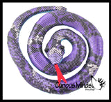 Snake Coiled Sand Filled Animal Toy - Heavy Weighted Sandbag Animal Plush Bean Bag Toss - Shimmering Glitter