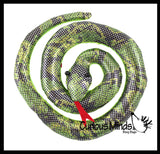 Snake Coiled Sand Filled Animal Toy - Heavy Weighted Sandbag Animal Plush Bean Bag Toss - Shimmering Glitter