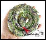 Snake Coiled Sand Filled Animal Toy - Heavy Weighted Sandbag Animal Plush Bean Bag Toss - Shimmering Glitter
