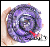 Snake Coiled Sand Filled Animal Toy - Heavy Weighted Sandbag Animal Plush Bean Bag Toss - Shimmering Glitter