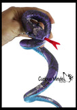 Snake Coiled Sand Filled Animal Toy - Heavy Weighted Sandbag Animal Plush Bean Bag Toss - Shimmering Glitter