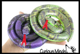Snake Coiled Sand Filled Animal Toy - Heavy Weighted Sandbag Animal Plush Bean Bag Toss - Shimmering Glitter