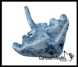 Stingray Sand Filled Animal Toy - Heavy Weighted Sandbag Animal Plush Bean Bag Toss - Shimmering Glitter