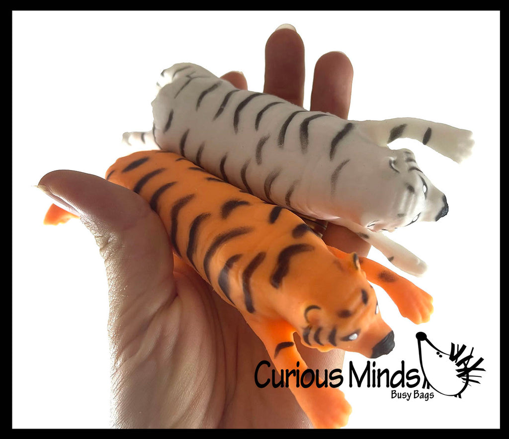 Sand Filled Squishy Tigers - Moldable Sensory, Stress, Squeeze Fidget Toy ADHD Special Needs Soothing Safari