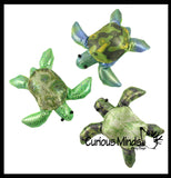 Turtle Sand Filled Animal Toy - Heavy Weighted Sandbag Animal Plush Bean Bag Toss - Shimmering Glitter