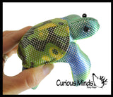 Turtle Sand Filled Animal Toy - Heavy Weighted Sandbag Animal Plush Bean Bag Toss - Shimmering Glitter