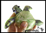 Turtle Sand Filled Animal Toy - Heavy Weighted Sandbag Animal Plush Bean Bag Toss - Shimmering Glitter