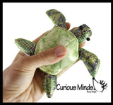 Turtle Sand Filled Animal Toy - Heavy Weighted Sandbag Animal Plush Bean Bag Toss - Shimmering Glitter