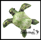 Turtle Sand Filled Animal Toy - Heavy Weighted Sandbag Animal Plush Bean Bag Toss - Shimmering Glitter
