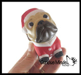 Pug Dog Santa Slow Rise Squishy Toy - Memory Foam Squish Stress Ball - Winter Christmas