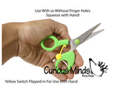 Special Needs Scissors - Adaptable - Use Fingers or Hand to Cut - Student Beginner Spring Shears - Teacher Classroom School Supply