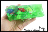 3 Different Animal Filled Water Trick Snakes - Filled with Clownfish, Dinosaurs and Sea Creatures - Stress Toy - Slippery Tricky Wiggly Wiggler Tube - Squishy Wiggler Sensory Fidget Ball