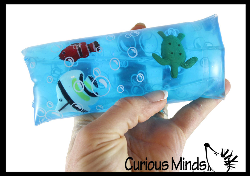 Jumbo Sealife Animal Water Filled Tube Snake Stress Toy - Squishy Wiggler Sensory Fidget Ball