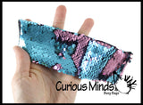 LAST CHANCE - LIMITED STOCK - - Wide Bracelet with Mermaid 2 Color Reversible Sequin Scales - Cuff Jewelry Sensory Fidget Toy