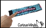 LAST CHANCE - LIMITED STOCK - - Wide Bracelet with Mermaid 2 Color Reversible Sequin Scales - Cuff Jewelry Sensory Fidget Toy