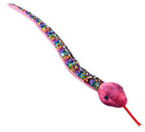 26" Plush Snake with Mermaid 2 Color Reversible Sequin Scales -  Stuffed Sensory Fidget Toy