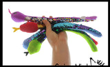 15" Plush Snake with Mermaid 2 Color Reversible Sequin Scales -  Stuffed Sensory Fidget Toy