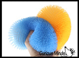 Hairy Puffer Soft Doh Filled Stretch Ball with Shaggy Skin - Ultra Squishy and Moldable Relaxing Sensory Fidget Stress Toy