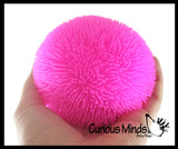 Hairy Puffer Soft Doh Filled Stretch Ball with Shaggy Skin - Ultra Squishy and Moldable Relaxing Sensory Fidget Stress Toy
