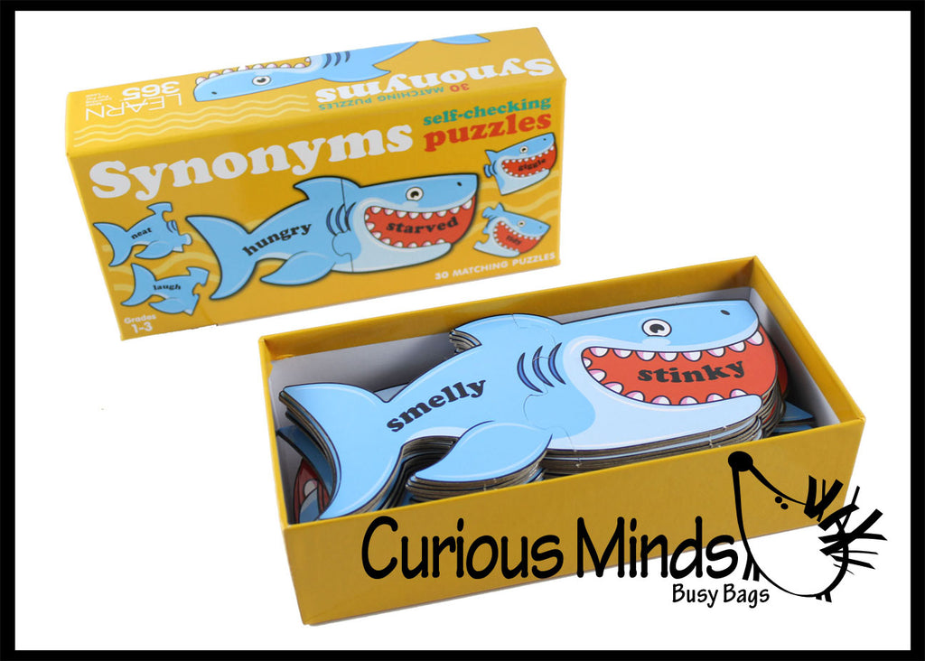 LAST CHANCE - LIMITED STOCK - Shark Synonyms Word Matching Puzzle - Cute Themed Language Arts Teacher Supply