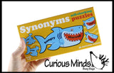 LAST CHANCE - LIMITED STOCK - Shark Synonyms Word Matching Puzzle - Cute Themed Language Arts Teacher Supply