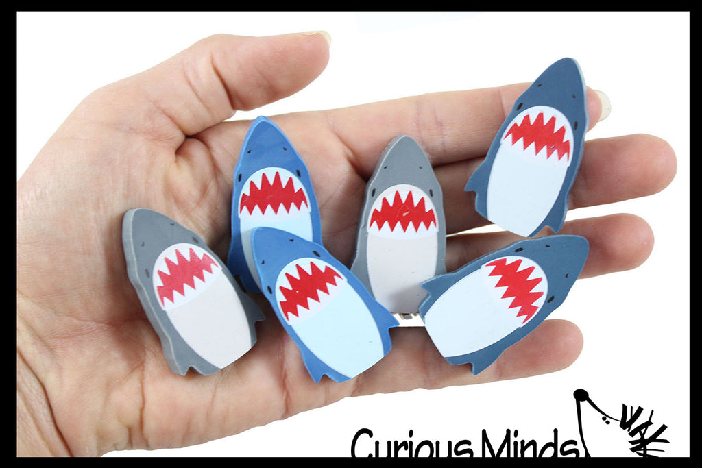 Shark Jaws Large Adorable Erasers - Novelty and Functional Adorable Eraser Novelty Treasure Prize, School Classroom Supply, Math Counters - Sorting - Party Favor