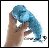 Snake, Shark and Alligator Fidgets - Set of 3 - Large Wiggle Crocodile Articulated Jointed Moving Creature Toy - Unique