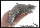 Snake, Shark and Alligator Fidgets - Set of 3 - Large Wiggle Crocodile Articulated Jointed Moving Creature Toy - Unique
