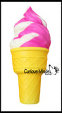 Large 6.5" Squishy Slow Rise Ice Cream Cone -  Sensory, Stress, Fidget Toy