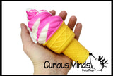 Large 6.5" Squishy Slow Rise Ice Cream Cone -  Sensory, Stress, Fidget Toy