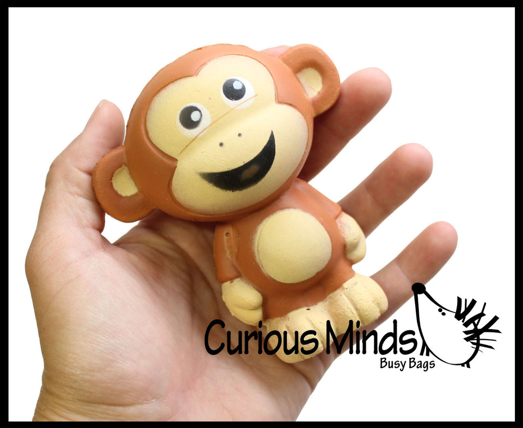 Large Monkey Squishy Slow Rise Foam Animal -  Scented Sensory, Stress, Fidget Toy