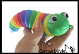 Fidget Caterpillar - Large Articulated Jointed Moving Slug Toy - Unique Rainbow