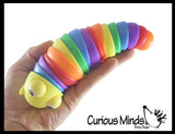 Fidget Caterpillar - Large Articulated Jointed Moving Slug Toy - Unique Rainbow