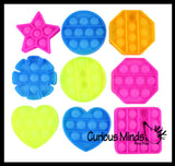 BULK - WHOLESALE - SALE - Mini 3" Geometric Shapes Bubble Pop Fidget Toy - Silicone Push Poke Bubble Wrap Fidget Toy - Press Bubbles to Pop the Bubbles Down - Bubble Popper Sensory Stress Toy