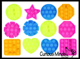 BULK - WHOLESALE - SALE - Mini 3" Geometric Shapes Bubble Pop Fidget Toy - Silicone Push Poke Bubble Wrap Fidget Toy - Press Bubbles to Pop the Bubbles Down - Bubble Popper Sensory Stress Toy