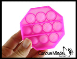 Set of 3 Different Size & Shape Bubble Pop Games - Silicone Push Poke Bubble Wrap Fidget Toy - 4" / 3" / and 2"/ - Bubble Popper Sensory Stress Toy