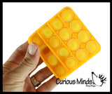 Set of 3 Different Size & Shape Bubble Pop Games - Silicone Push Poke Bubble Wrap Fidget Toy - 4" / 3" / and 2"/ - Bubble Popper Sensory Stress Toy