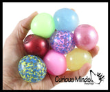 BULK/ WHOLESALE - Assorted Mini Stress Balls - 5 Different Styles  - Neon, Glitter, Metallic, Confetti, Glow in Dark 1.5"  Stress Ball - Ceiling Sticky Glob Balls - Squishy Gooey Shape-able Squish Sensory Squeeze Balls