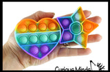 BULK - WHOLESALE - Rainbow Mini 3" Heart and Star Shapes Bubble Pop Fidget Toy - Silicone Push Poke Bubble Wrap Fidget Toy - Press Bubbles to Pop the Bubbles Down - Bubble Popper Sensory Stress Toy