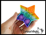 BULK - WHOLESALE - Rainbow Mini 3" Heart and Star Shapes Bubble Pop Fidget Toy - Silicone Push Poke Bubble Wrap Fidget Toy - Press Bubbles to Pop the Bubbles Down - Bubble Popper Sensory Stress Toy