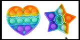 BULK - WHOLESALE - Rainbow Mini 3" Heart and Star Shapes Bubble Pop Fidget Toy - Silicone Push Poke Bubble Wrap Fidget Toy - Press Bubbles to Pop the Bubbles Down - Bubble Popper Sensory Stress Toy
