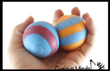 Set of 4 Different 1.75" Doh Filled Stress Balls - Rainbow, Striped, Spikey, Solid - Glob Balls - Squishy Gooey Shape-able Squish Sensory Squeeze Balls