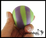 BULK -Set of 24 Balls - 1.75" Doh Filled Stress Balls - Assortment of Rainbow, Striped, Spikey - Glob Balls - Squishy Gooey Shape-able Squish Sensory Squeeze Balls