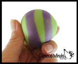 BULK - WHOLESALE - SALE -  1.75" Striped Doh Filled Stress Ball - Glob Balls - Squishy Gooey Shape-able Squish Sensory Squeeze Balls